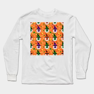 Eyes with hat in candyland on orange Long Sleeve T-Shirt